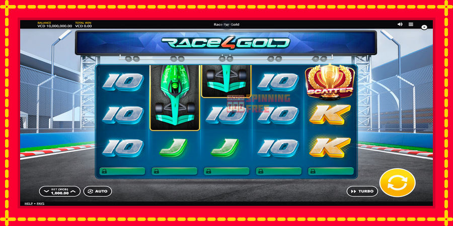 Race4Gold mesin slot dengan animasi cerah, gambar 1