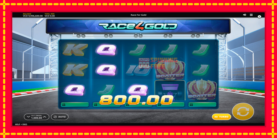 Race4Gold mesin slot dengan animasi cerah, gambar 3