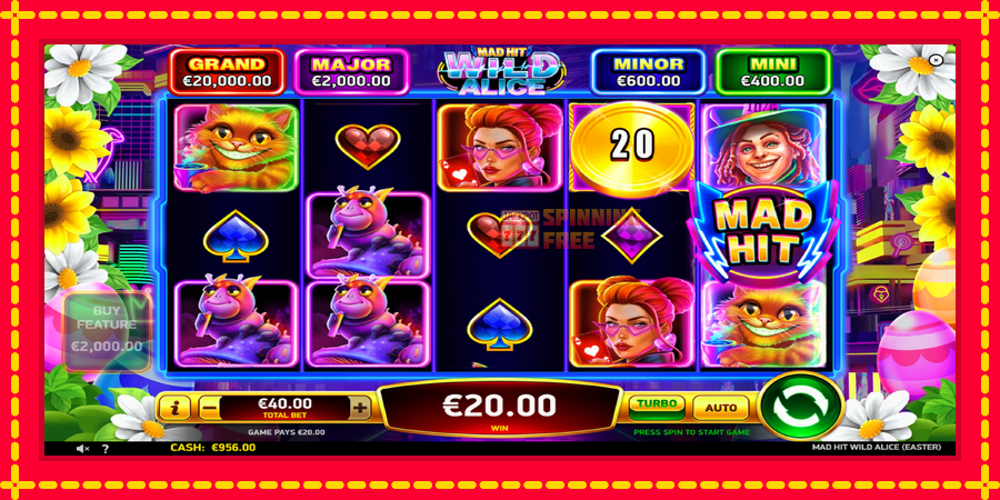 Mad Hit Wild Alice Easter mesin slot dengan animasi cerah, gambar 4