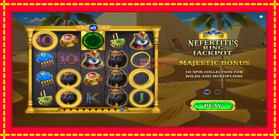 Nefertitis Ring Jackpot mesin slot dengan animasi cerah, gambar 1