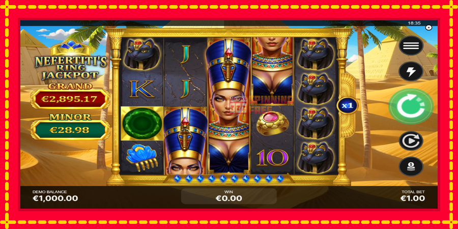 Nefertitis Ring Jackpot mesin slot dengan animasi cerah, gambar 2