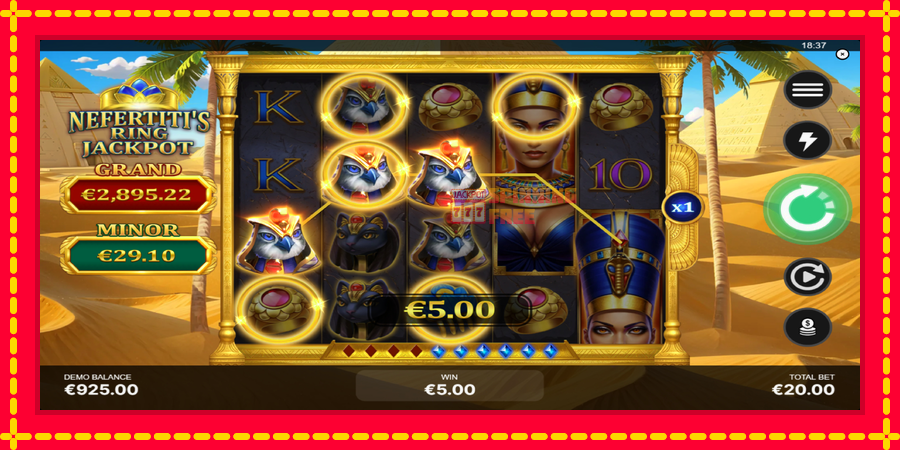 Nefertitis Ring Jackpot mesin slot dengan animasi cerah, gambar 3