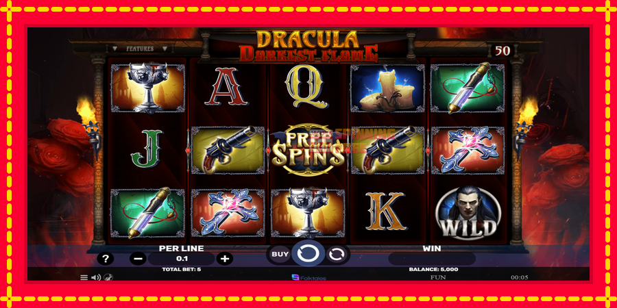 Dracula - Darkest Flame mesin slot dengan animasi cerah, gambar 2