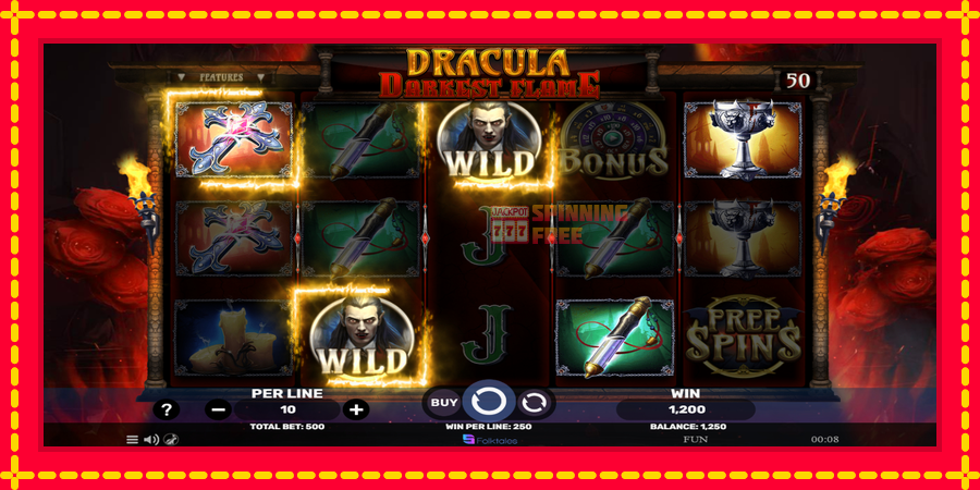 Dracula - Darkest Flame mesin slot dengan animasi cerah, gambar 4