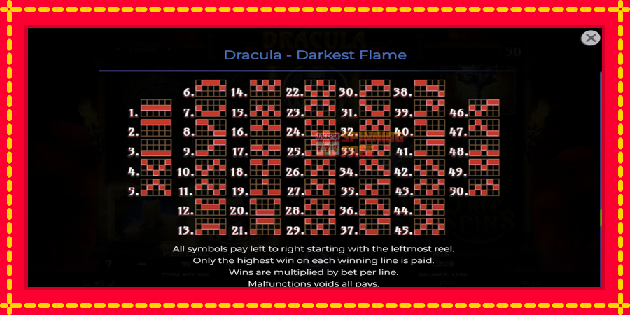 Dracula - Darkest Flame mesin slot dengan animasi cerah, gambar 7