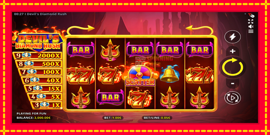 Devils Diamond Rush mesin slot dengan animasi cerah, gambar 2