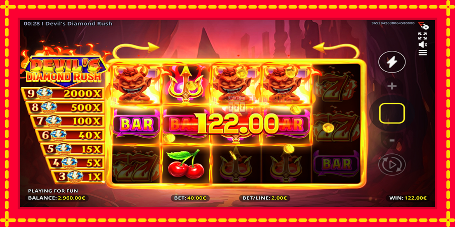 Devils Diamond Rush mesin slot dengan animasi cerah, gambar 3