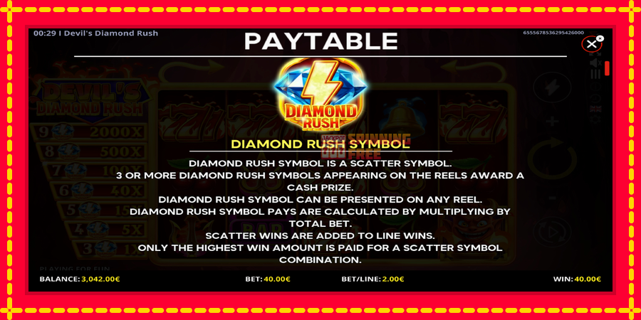 Devils Diamond Rush mesin slot dengan animasi cerah, gambar 5