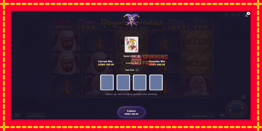 Royal Emirates Hold and Spin mesin slot dengan animasi cerah, gambar 3