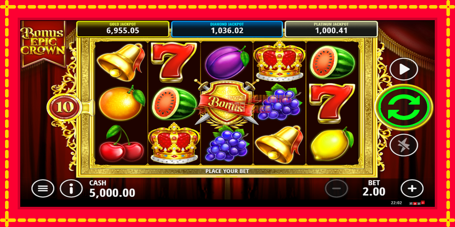 Bonus Epic Crown mesin slot dengan animasi cerah, gambar 2