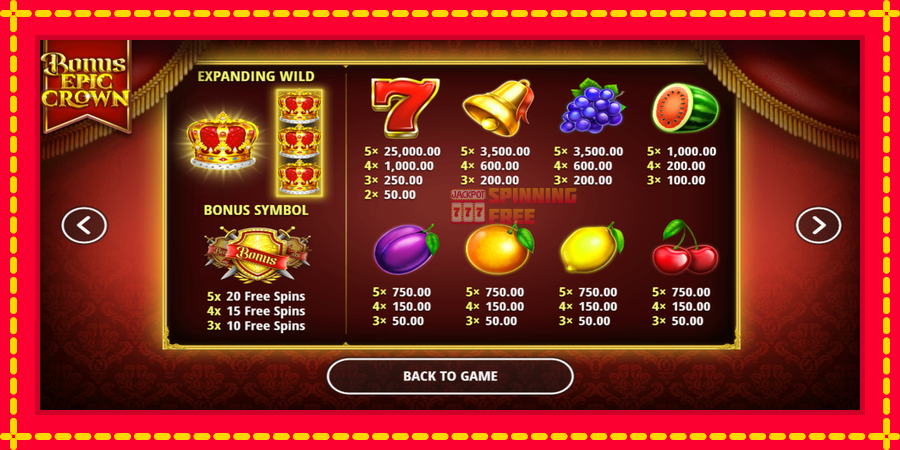 Bonus Epic Crown mesin slot dengan animasi cerah, gambar 5