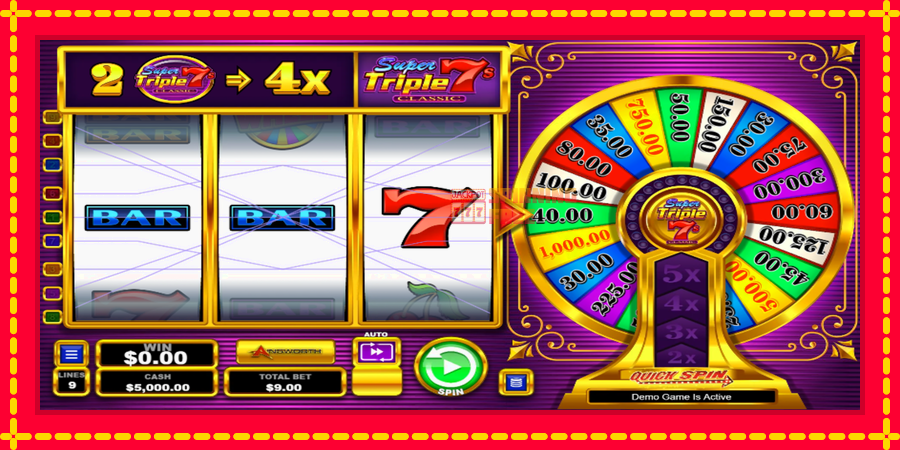 Super Triple 7s Classic mesin slot dengan animasi cerah, gambar 1