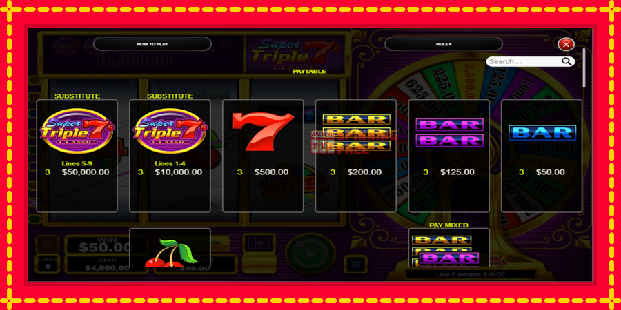 Super Triple 7s Classic mesin slot dengan animasi cerah, gambar 3