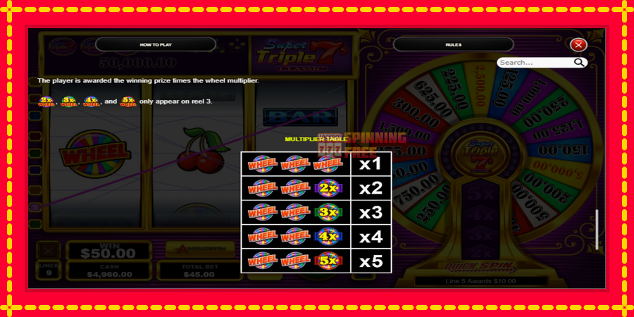 Super Triple 7s Classic mesin slot dengan animasi cerah, gambar 5