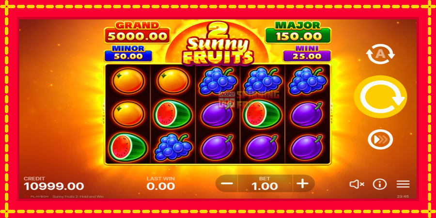 Sunny Fruits 2: Hold and Win mesin slot dengan animasi cerah, gambar 2