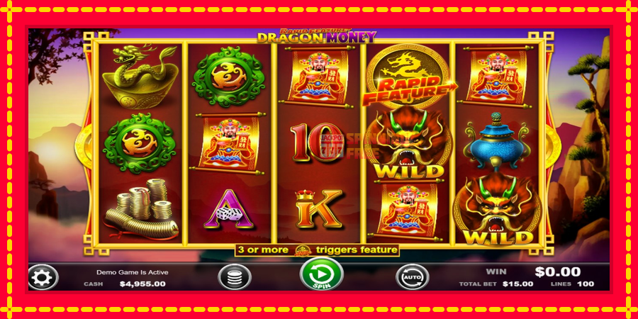 Rapid Feature Dragon Money mesin slot dengan animasi cerah, gambar 2