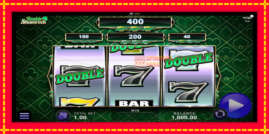 Double Shamrock mesin slot dengan animasi cerah, gambar 1