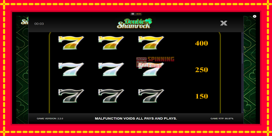 Double Shamrock mesin slot dengan animasi cerah, gambar 6