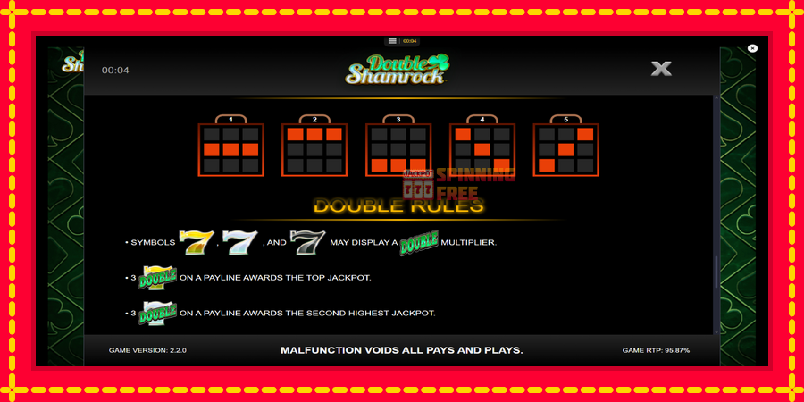 Double Shamrock mesin slot dengan animasi cerah, gambar 7