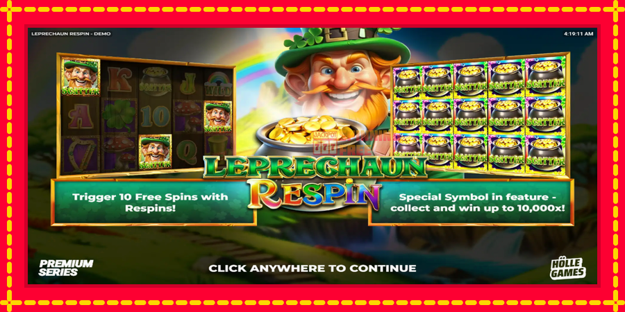 Leprechaun Respin mesin slot dengan animasi cerah, gambar 1