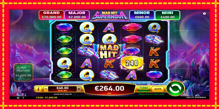 Mad Hit Supernova mesin slot dengan animasi cerah, gambar 4