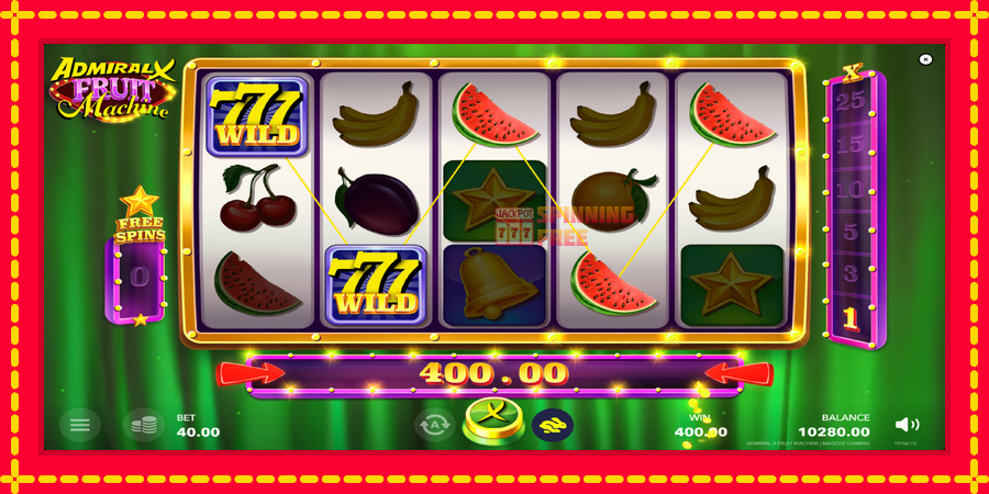 Admiral X Fruit Machine mesin slot dengan animasi cerah, gambar 3