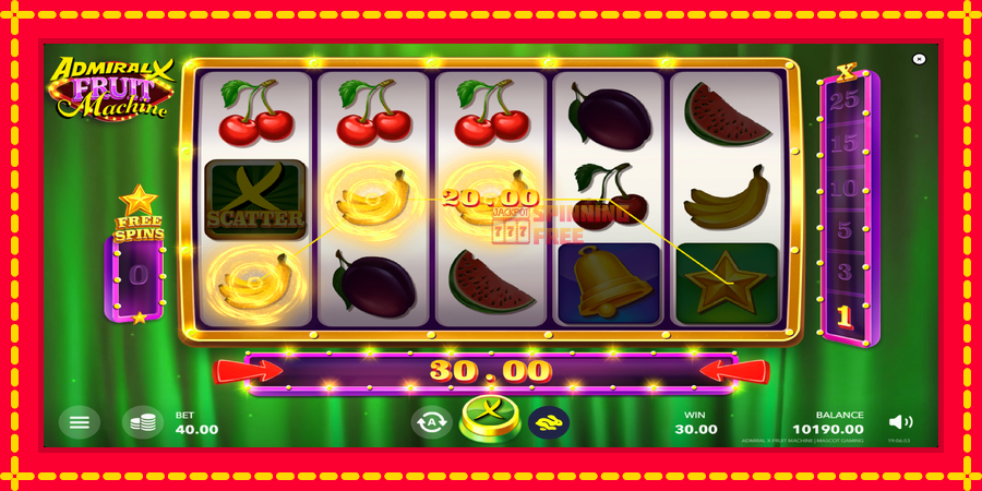 Admiral X Fruit Machine mesin slot dengan animasi cerah, gambar 4