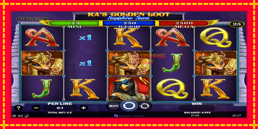 Ras Golden Loot - Sapphire Suns mesin slot dengan animasi cerah, gambar 2