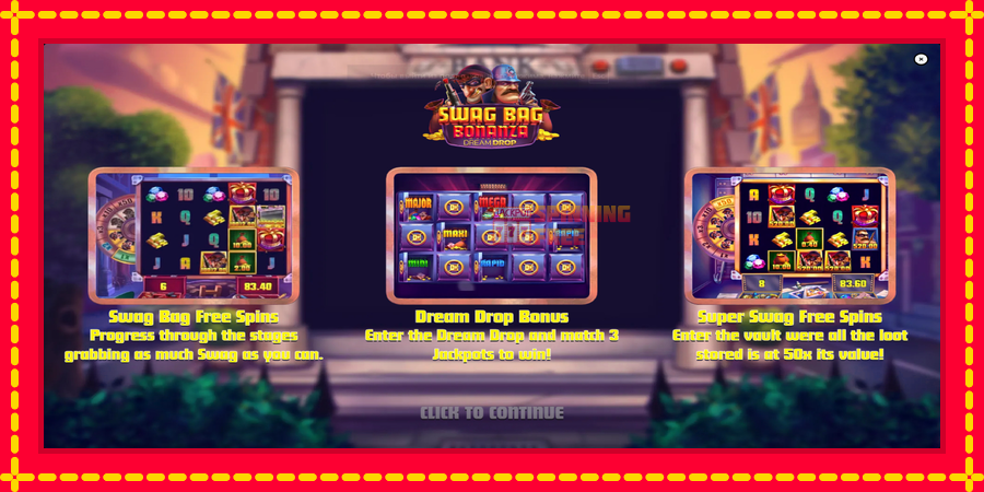 Swag Bag Bonanza Dream Drop mesin slot dengan animasi cerah, gambar 1