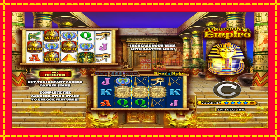 Pharaohs Empire mesin slot dengan animasi cerah, gambar 1