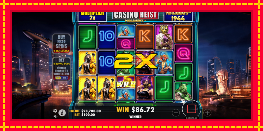 Casino Heist Megaways mesin slot dengan animasi cerah, gambar 4