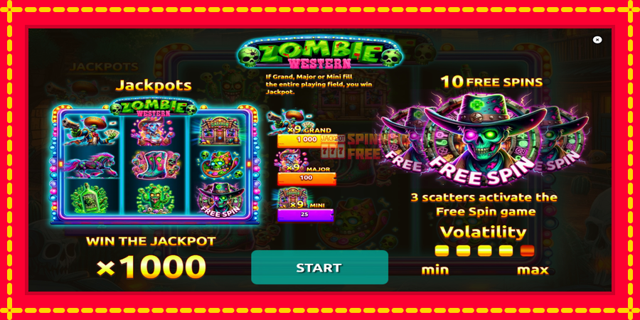 Western Zombie mesin slot dengan animasi cerah, gambar 1