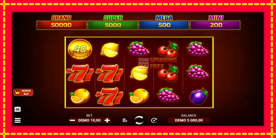 Lucky Fruit Spins Bonus Buy mesin slot dengan animasi cerah, gambar 2