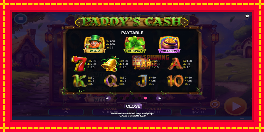 Paddys Cash mesin slot dengan animasi cerah, gambar 6