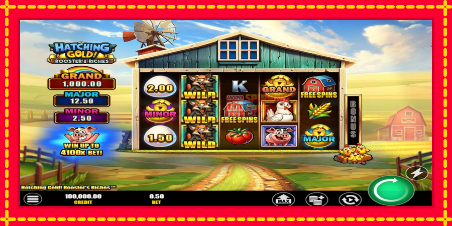 Hatching Gold! Roosters Riches mesin slot dengan animasi cerah, gambar 3