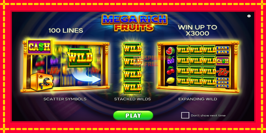 Mega Rich Fruits mesin slot dengan animasi cerah, gambar 1