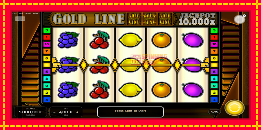 Gold Line mesin slot dengan animasi cerah, gambar 2