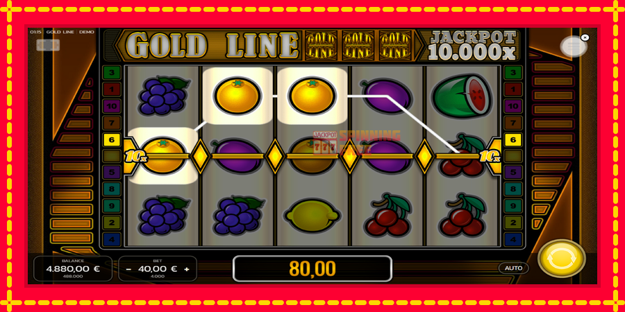 Gold Line mesin slot dengan animasi cerah, gambar 3