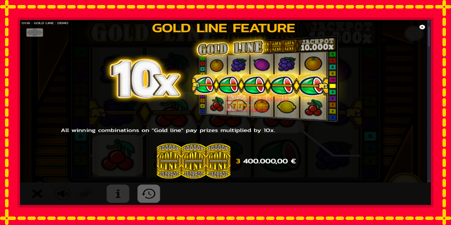 Gold Line mesin slot dengan animasi cerah, gambar 5