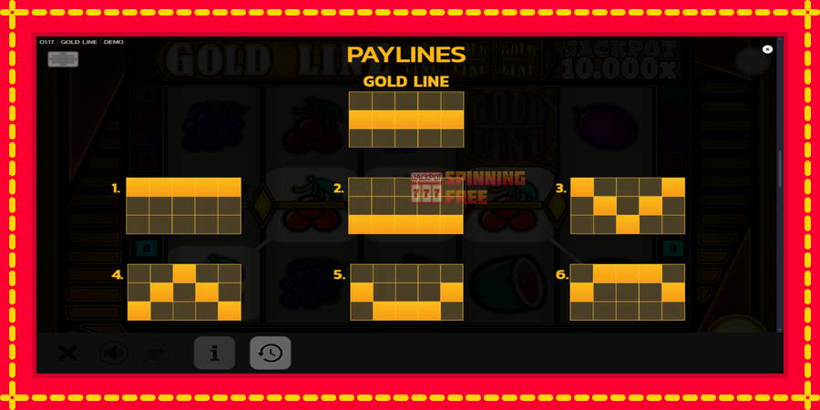 Gold Line mesin slot dengan animasi cerah, gambar 7