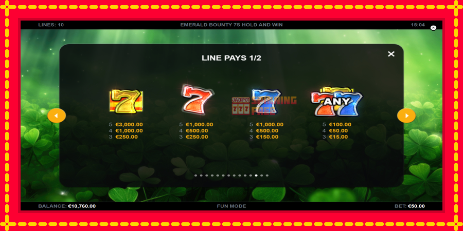 Emerald Bounty 7s Hold and Win mesin slot dengan animasi cerah, gambar 5