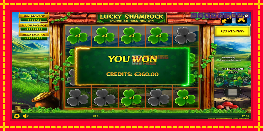 Lucky Shamrock - Enchanted Hold and Win mesin slot dengan animasi cerah, gambar 4