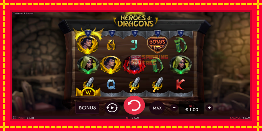 Heroes & Dragons mesin slot dengan animasi cerah, gambar 2