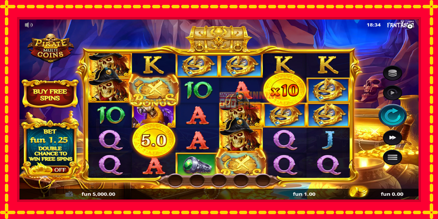 Pirate Multi Coins mesin slot dengan animasi cerah, gambar 2