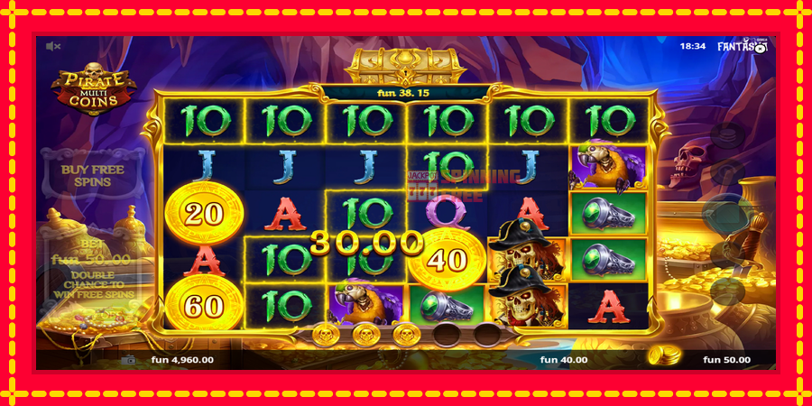 Pirate Multi Coins mesin slot dengan animasi cerah, gambar 3