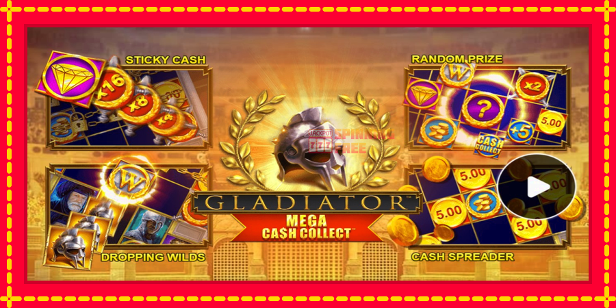 Gladiator: Mega Cash Collect mesin slot dengan animasi cerah, gambar 1