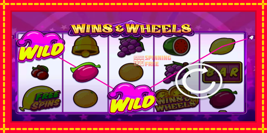 Wins & Wheels mesin slot dengan animasi cerah, gambar 3