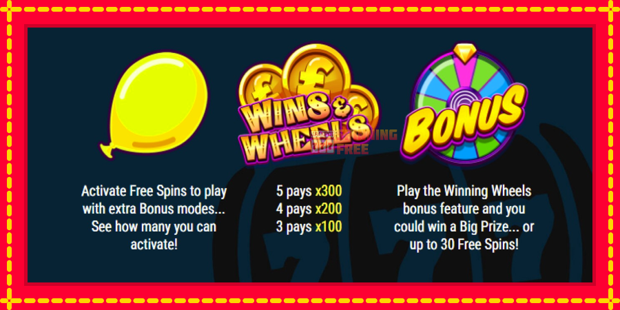 Wins & Wheels mesin slot dengan animasi cerah, gambar 5