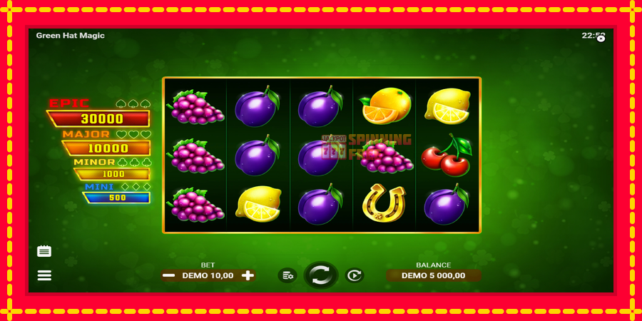 Green Hat Magic mesin slot dengan animasi cerah, gambar 2