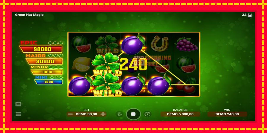 Green Hat Magic mesin slot dengan animasi cerah, gambar 3